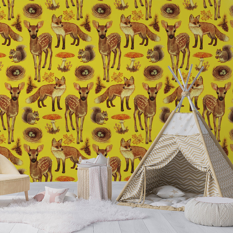 Woodland – Yellow Wallpaper