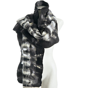 Adire Nuno shawl - charcoal