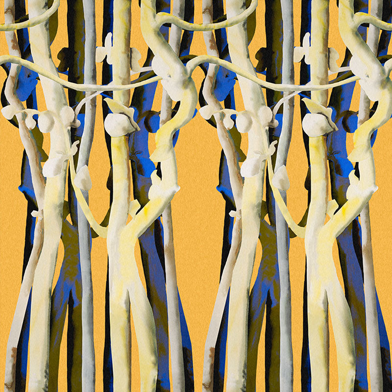 Blue Branch – Yellow Back wallpaper