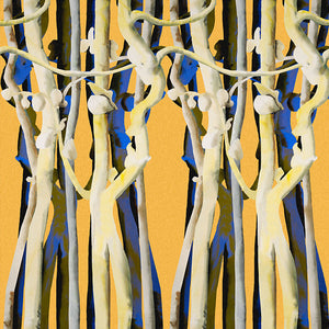 Blue Branch – Yellow Back wallpaper