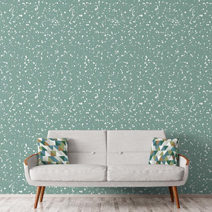 Splash – White on Sage Wallpaper