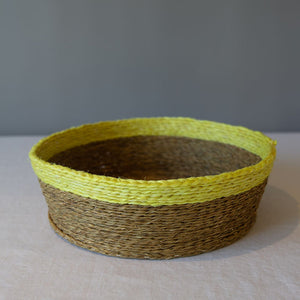 Large grass bread basket with trim color