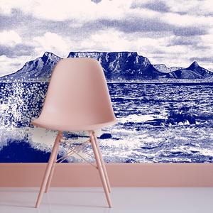 Cape Town Splash – Delft Blue Wallpaper