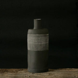 ceramic-bottle-sgraffito tall black.jpg