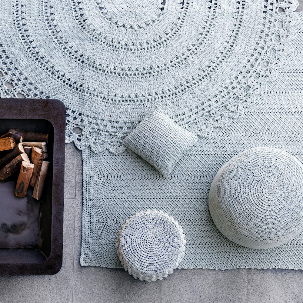 Robala Custom Made Doily Round Rug by Fibre Designs. The Verandah Collection rugs are hard-wearing, elegant and luxurious, suitable for both indoor or outdoor & easy to maintain.