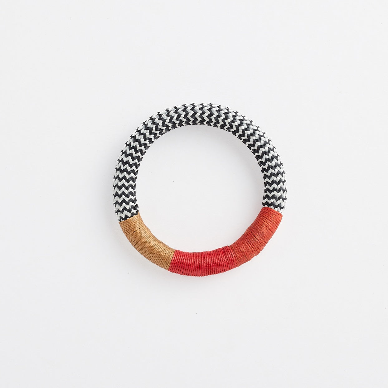 dynamic bracelet white zig-zag camel red orange PICDYN-WZ-CA-RD-OR LR.jpg