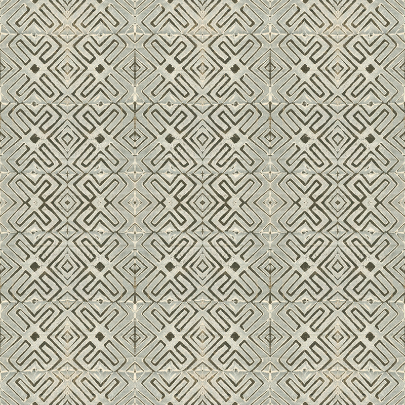 Kuba Cloth Cream on Chocolate Wallpaper