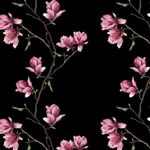 Magnolia – Black Wallpaper
