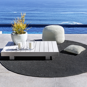 ROBALA OUTDOOR POUF BY FIBRE DESIGNS. These stylish, hand-braided outdoor poufs from The Verandah Collection are ideal for demanding domestic and commercial environments. 