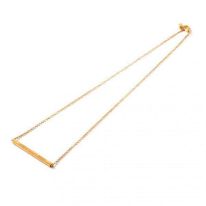 PINNY NECKLACE - JEWELRY BY KIRSTEN GOSS. A delicate short chain necklace with rectangle tube detail which can be personalised with hand-stamped letters, numbers or symbols. Featured here in 18kt gold vermeil.