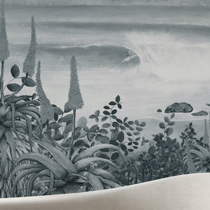 Summer Paradise Mural – Grey Wallpaper